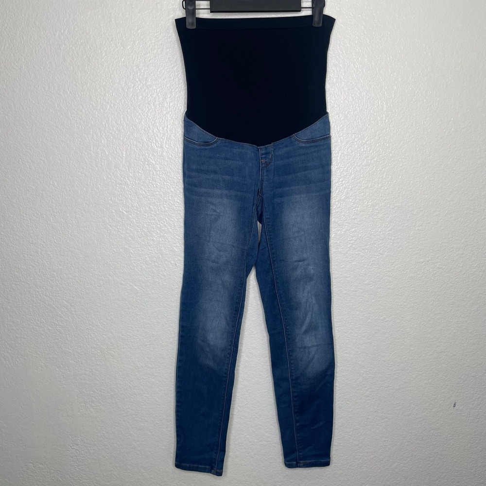 1822 Denim Maternity Skinny Jeans Blue Over The Belly Stretch Size 26